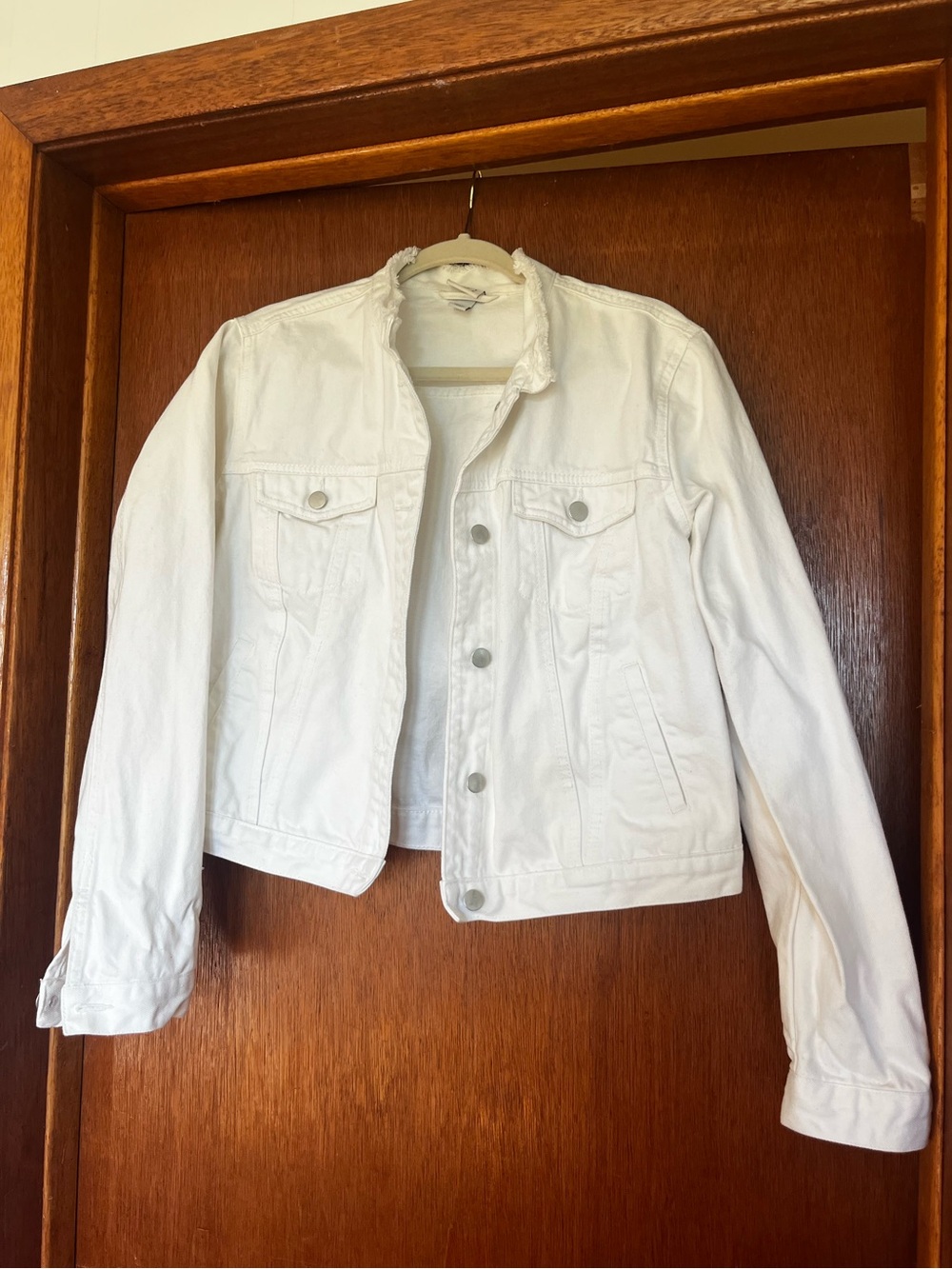 A New Day Women’s White Denim Jacket - Classic Button-Front